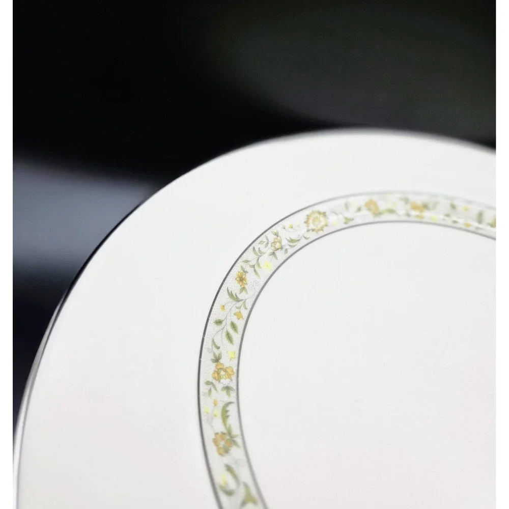 Set/8 Vintage Lenox Springdale Dinner Plate Platinum 10.5